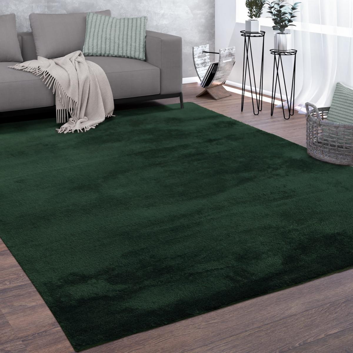 KURZFLORTEPPICH, einfarbig, Grün, 140 x 200 cm - Grün, Textil (200/140cm) - KADIMA DESIGN