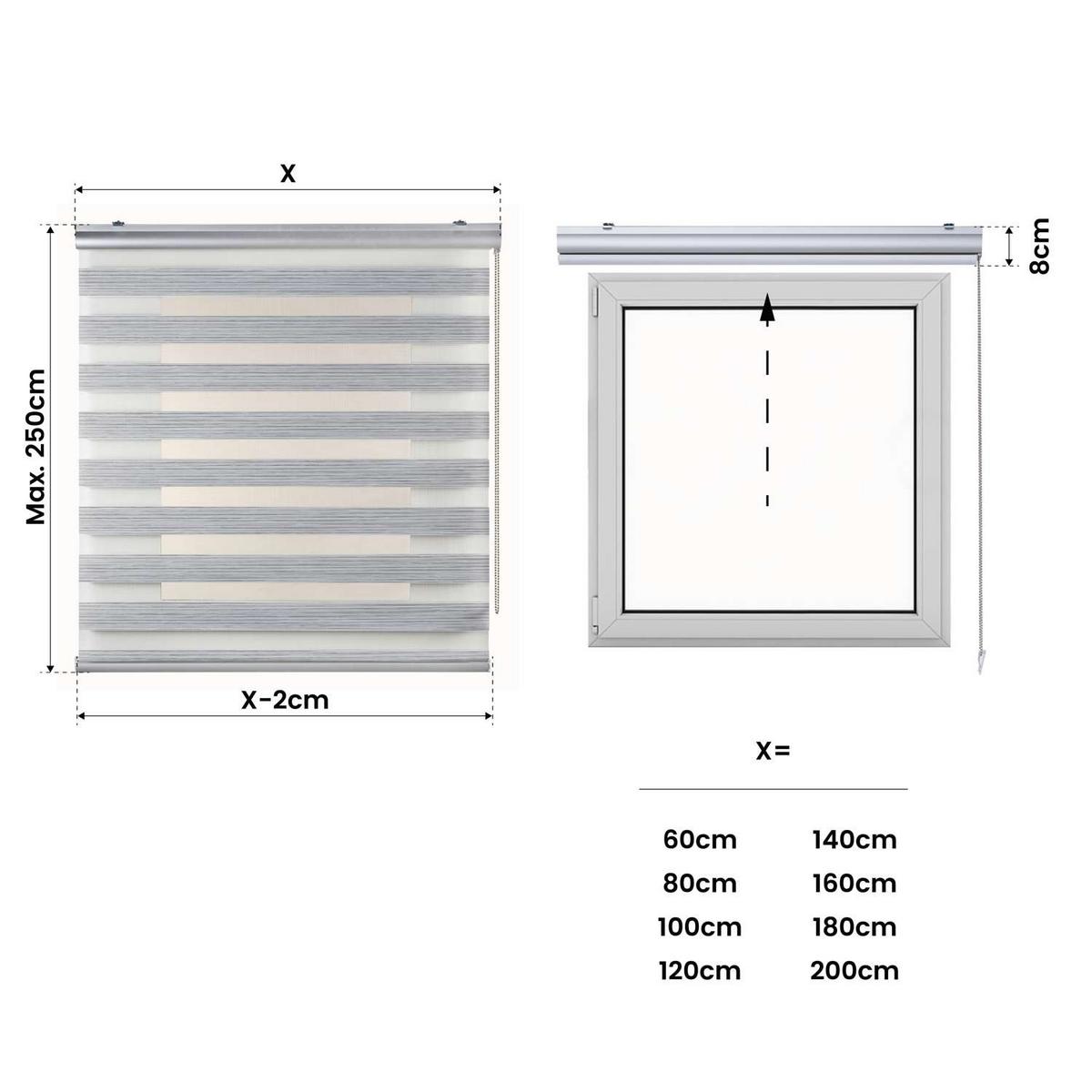 DOPPELROLLO Grau 140x250 cm - Grau, Kunststoff (140/250cm) - STORESDECO