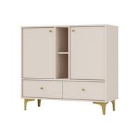 KOMMODE TORINO 100/94/41 cm mit 2 Schubladen 2 Türen Beige - Beige, Holzwerkstoff (100/94/41cm) - MASSENO