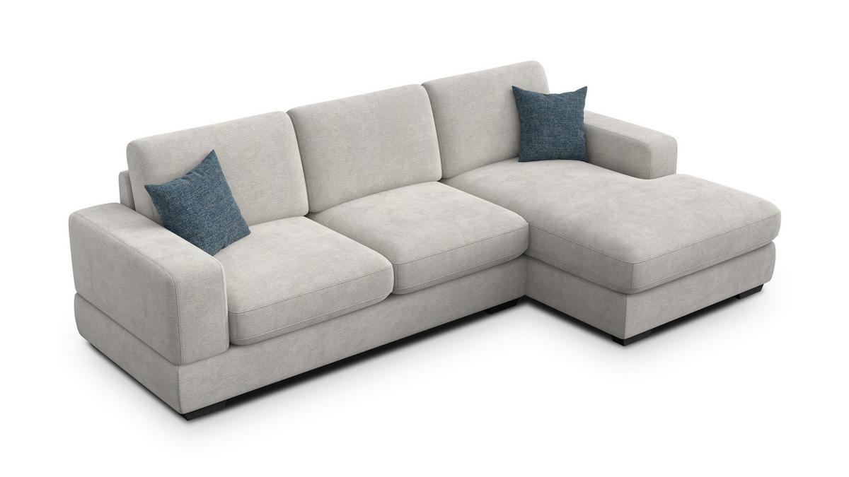 ECKSOFA OTTO 4-Sitzer, creme - Creme/Schwarz, Holz/Textil (279/159cm) - Wozimo