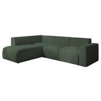 ECKSOFA ZAVO Links Feiner Mischstoff in Grün - Grün, Kunststoff/Textil (310/218cm) - Idohome