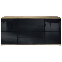 SIDEBOARD Rova Schwarz Hochglanz - Schwarz Hochglanz, Holzwerkstoff (166.5/75.5/35cm) - Vladon