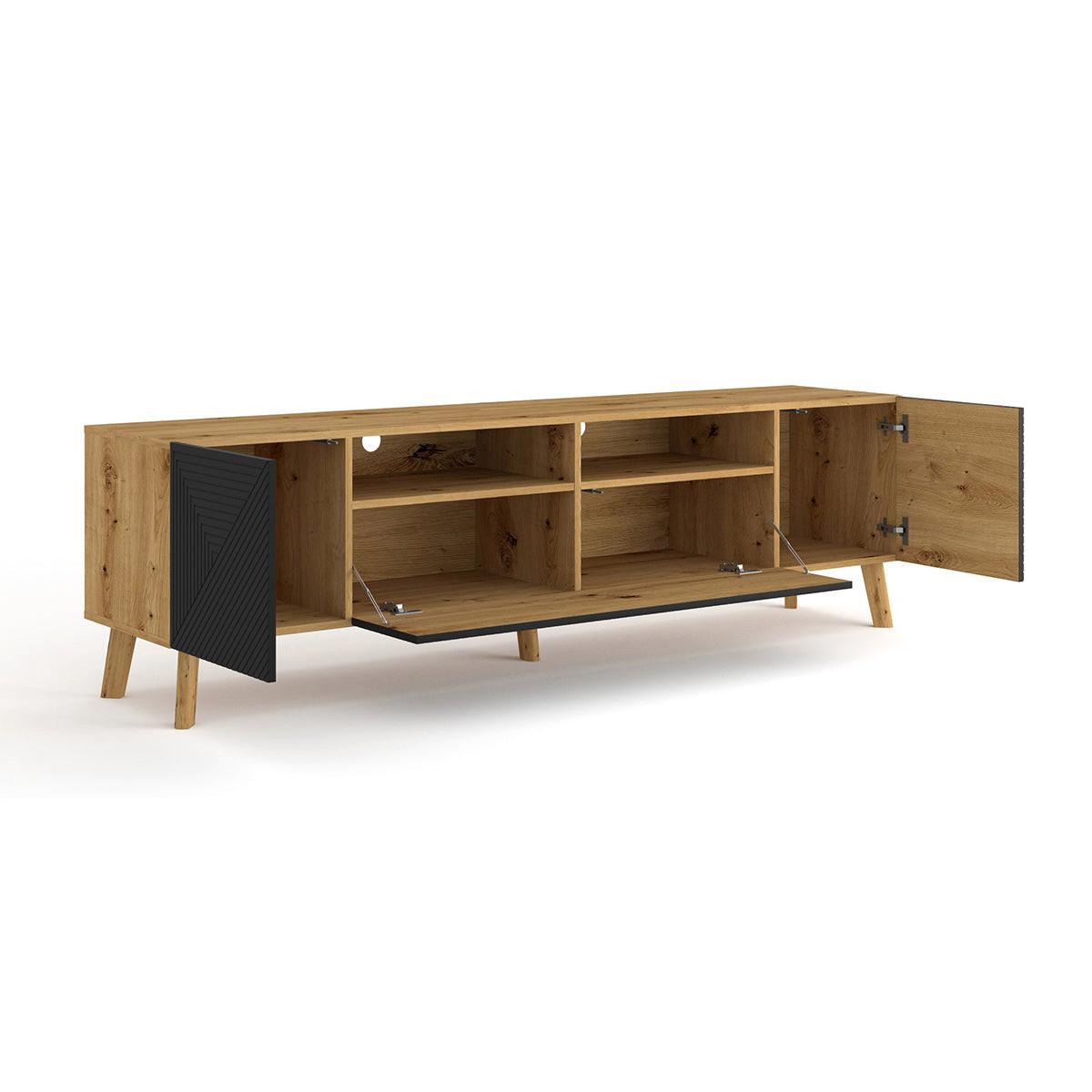 TV-MÖBEL Nexa Holz und Schwarz - Schwarz, Holzwerkstoff (195/56/42cm) - Petits-meubles