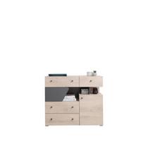 KOMMODE RAVENNA 110/95/40cm mit 4 Schubladen 2 Türen Eichefarben - Eichefarben, Holzwerkstoff (110/95/40cm) - MASSENO