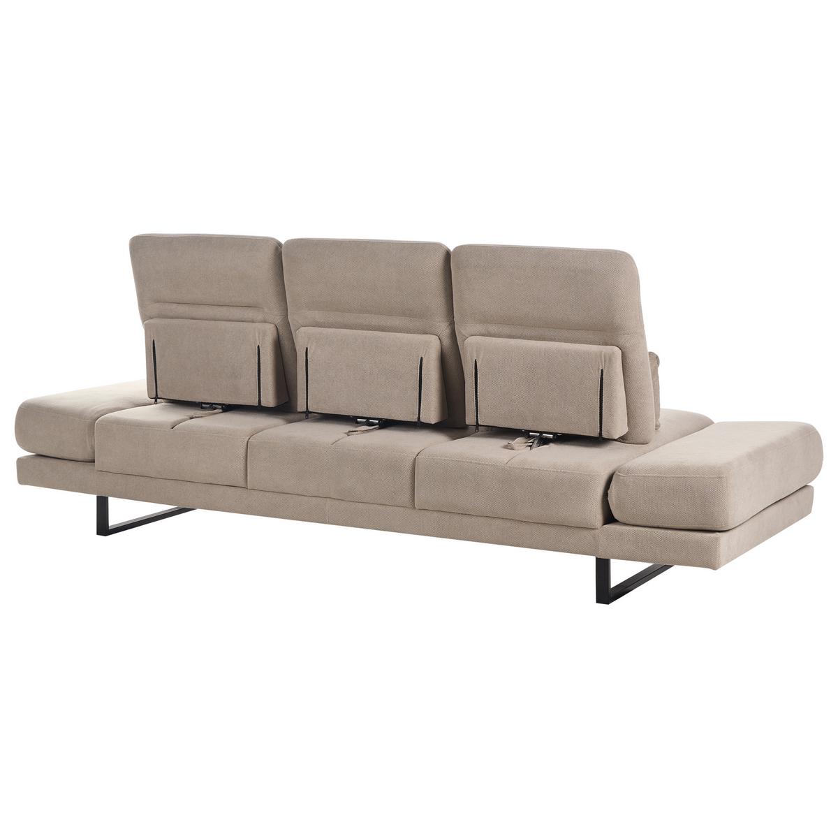 3-SITZER-SOFA Stoff Taupe Ikast - Taupe, Textil (255/87/105cm) - Beliani
