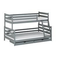 ETAGENBETT 120/200 Leo Grau - Grau, Holz (120/200cm) - Petits-meubles