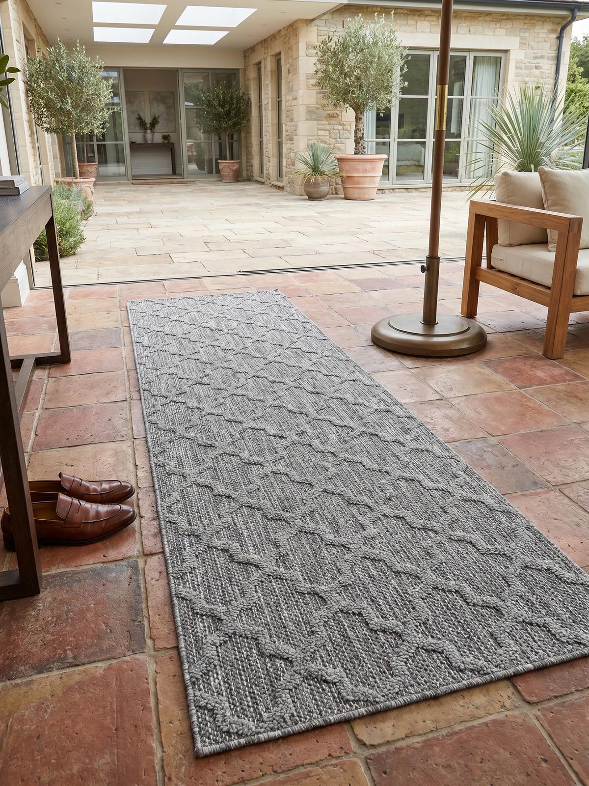TEPPICH Outdoor IMST in Grau, im Skandi-Stil, 80 x 250 cm - Grau, Textil (80/250cm) - KADIMA DESIGN