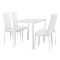 TISCHGRUPPE Bergen - Weiß, Textil/Metall (105/75/60cm) - [en.casa]