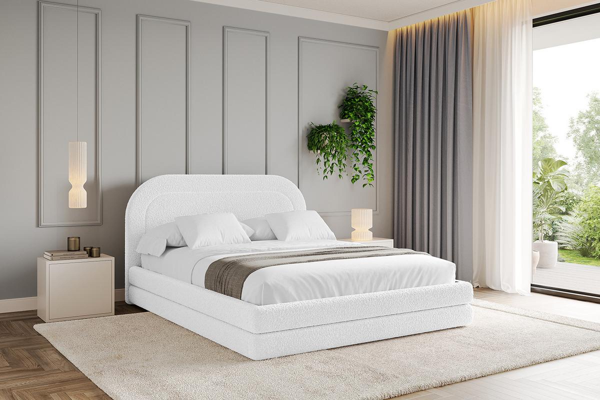 POLSTERBETT mit Bettkasten und Lattenrost, Bett mit Matratze H3/H4 - LERIS 180x200 Weiß - Weiß, Holzwerkstoff/Textil (180/200cm) - ALTDECOR
