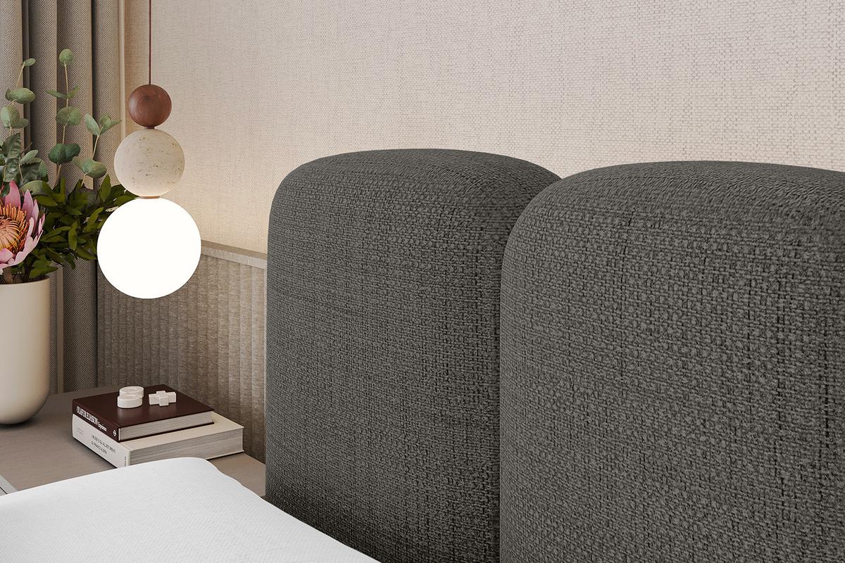 BOXBETT mit Matratze H3|H4 - NINA KING - 200x200 cm - Grau - Grau, Holzwerkstoff (200/200cm) - ALTDECOR