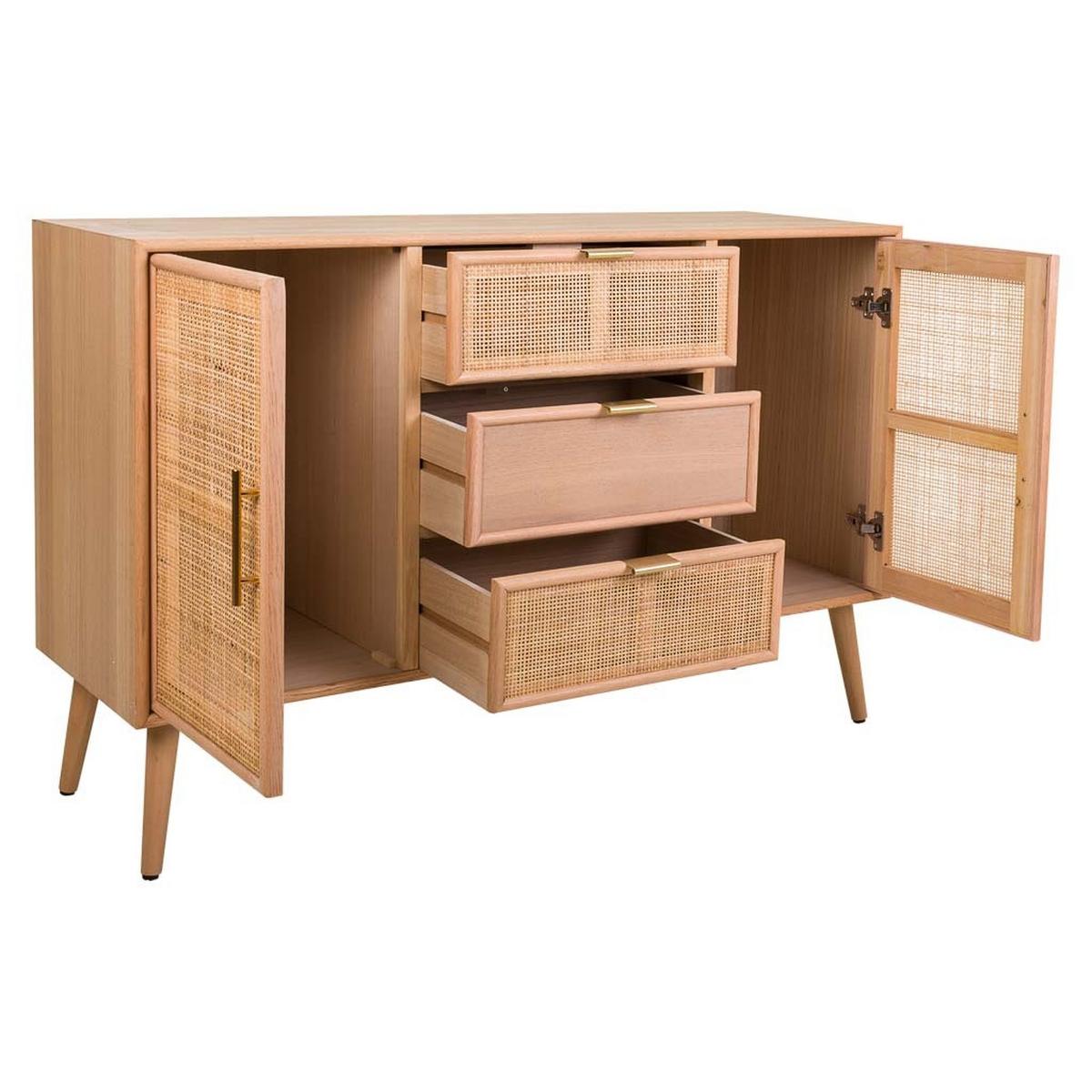 SIDEBOARD aus MDF und Gitter, Braun, 120x41x81 - Braun, Holz (120/40.5/81cm) - Wanderlust