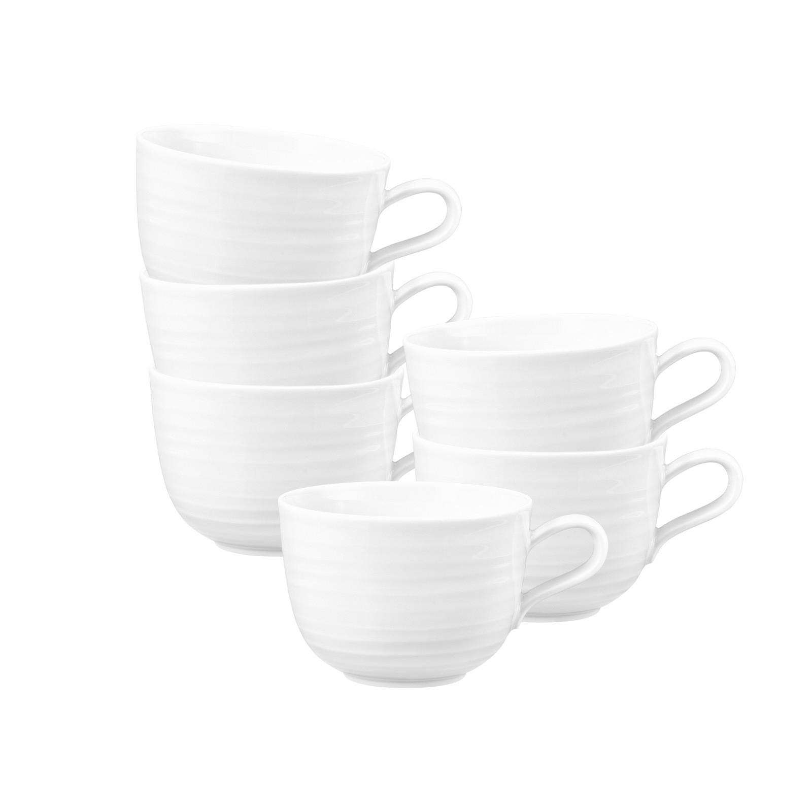 MILCHKAFFEETASSEN Terra Weiß 400 ml 6er Set - Weiß, Keramik (0.4L) - Seltmann Weiden