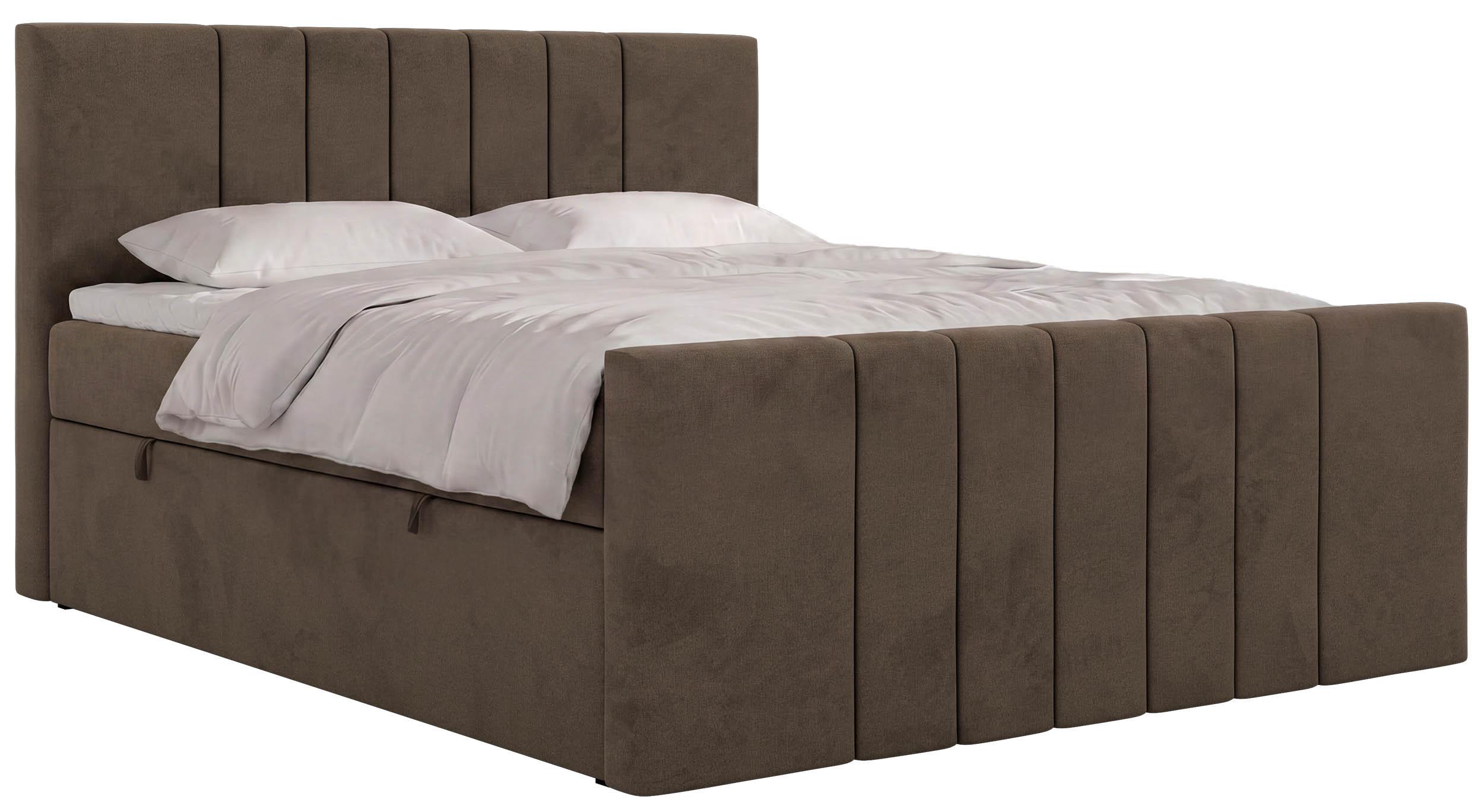 BOXBETT INERO DUO 200/200 - Braun Velvet - Topper T25 - H3 - Schwarz/Braun, Kunststoff/Textil (200/200cm) - MKS