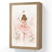 WANDLEUCHTE Ballerina - Fee - Blumen - Rosa 20x30 cm - Rosa, Holzwerkstoff (20/30/8cm) - OnlyWow