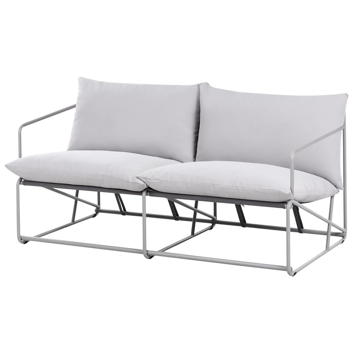 GARTENSOFA 2-Sitzer Metall Grau Ponte - Dunkelgrau, Metall (160/88/94cm) - Beliani