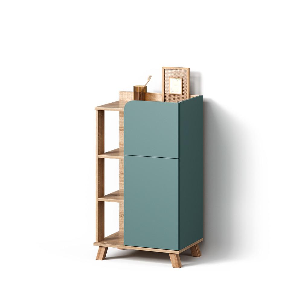 UNTERSCHRANK Marano Blau-Grau 50 x 90 cm mit Tür und Schublade - Blaugrau, Holzwerkstoff (50/90/35cm) - Livinity®
