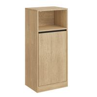 WÄSCHESCHRANK mit Klapptür und integriertem Wäschekorb BZR236-E-N - Hellbraun/Ahornfarben, Holzwerkstoff/Fell (30/90/40cm) - SoBuy