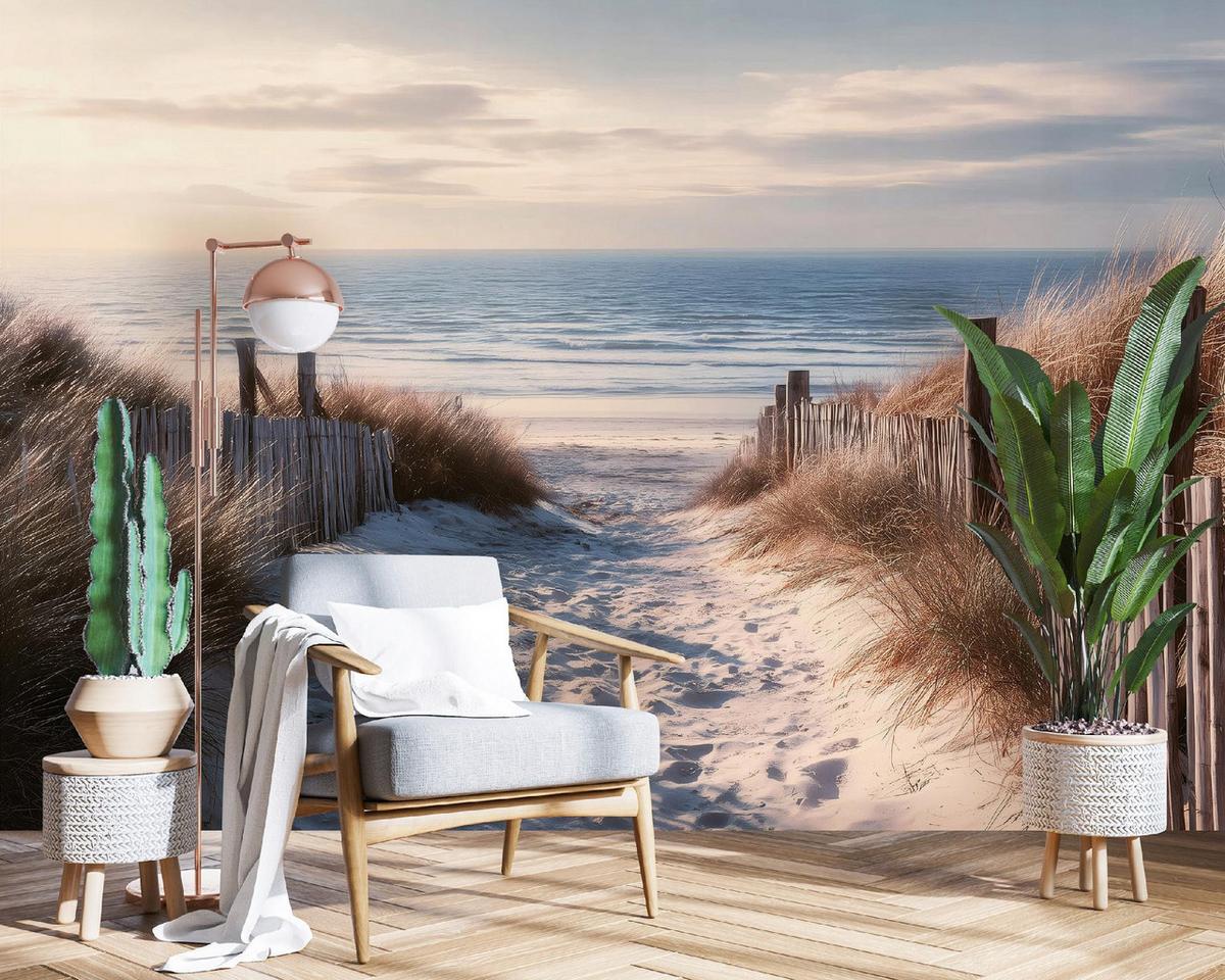 FOTOTAPETE Strand Meer Beige 250x175 cm - Multicolor, Papier (250/175cm) - Wallarena