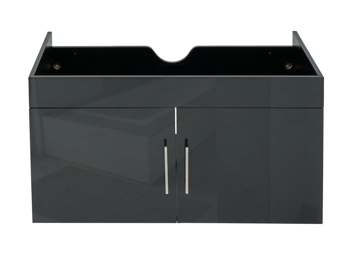 WASCHBECKENUNTERSCHRANK Schwarz - Schwarz, Holz (90/48/46cm) - MCW