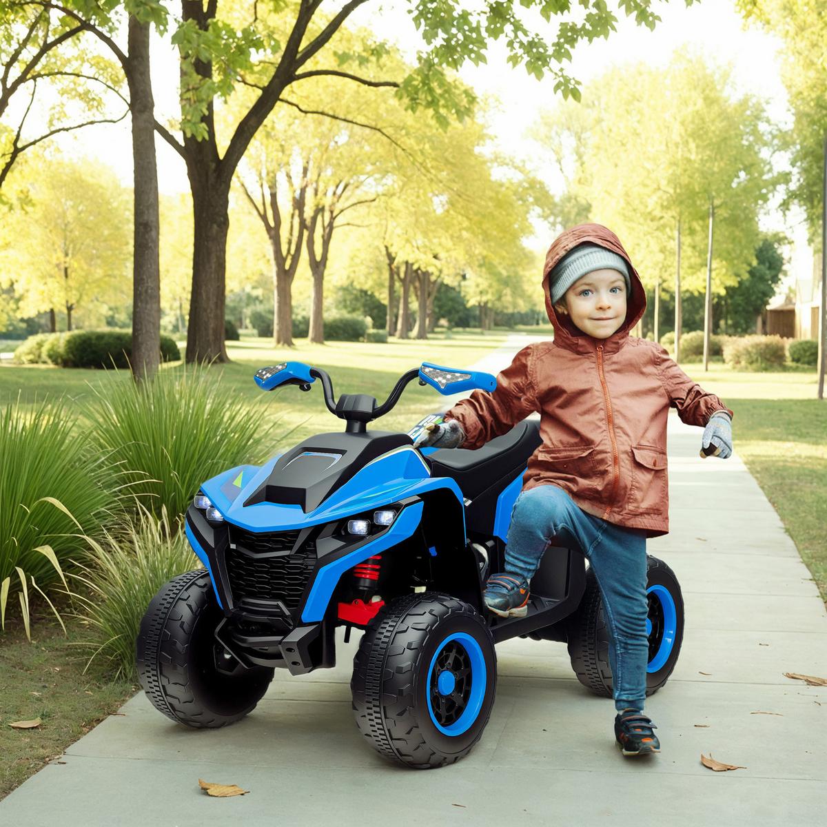 ELEKTRO Quad für Kinder 12V Elektro Kinderquad mit 2 Motor, 3-6km/h, Blau - Blau, Kunststoff (109/69/75cm) - AIYAPLAY