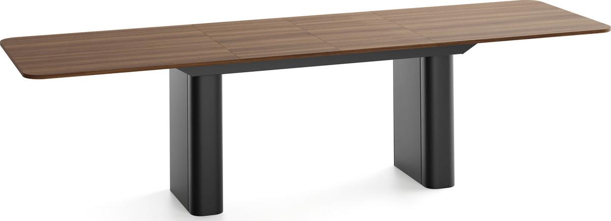 ESSTISCH Riven rechteckig ausziehbar verlängerbar mit Butterfly-Auszug, Walnuss Braun 200-296/90/76 cm - Walnussfarben/Schwarz, Holzwerkstoff/Metall (90/296/76cm) - WFL GROUP