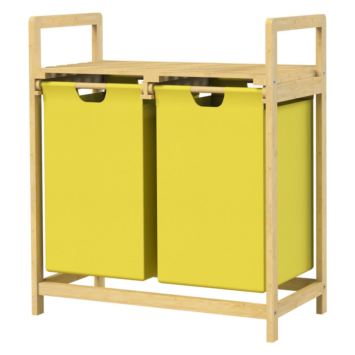WÄSCHEKORB - Gelb, Holz (33/73/63cm) - ML-DESIGN