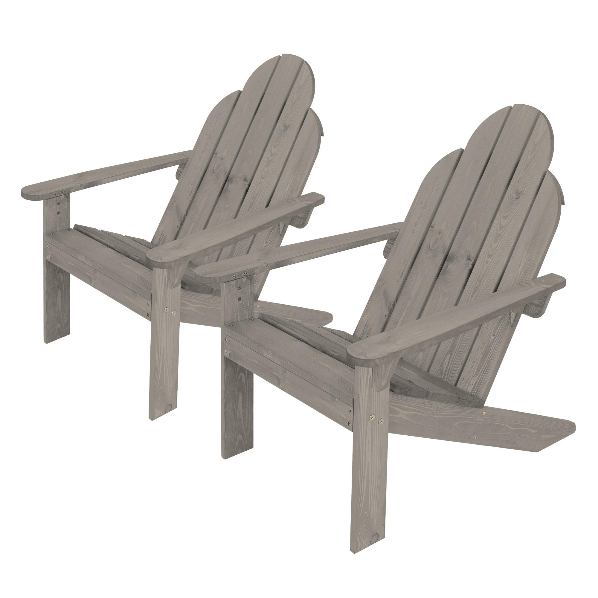 ADIRONDACK-GARTENSTUHL 2er Set aus Tannenholz Grau - Grau, Holz (89/92.5/70cm) - ML-DESIGN