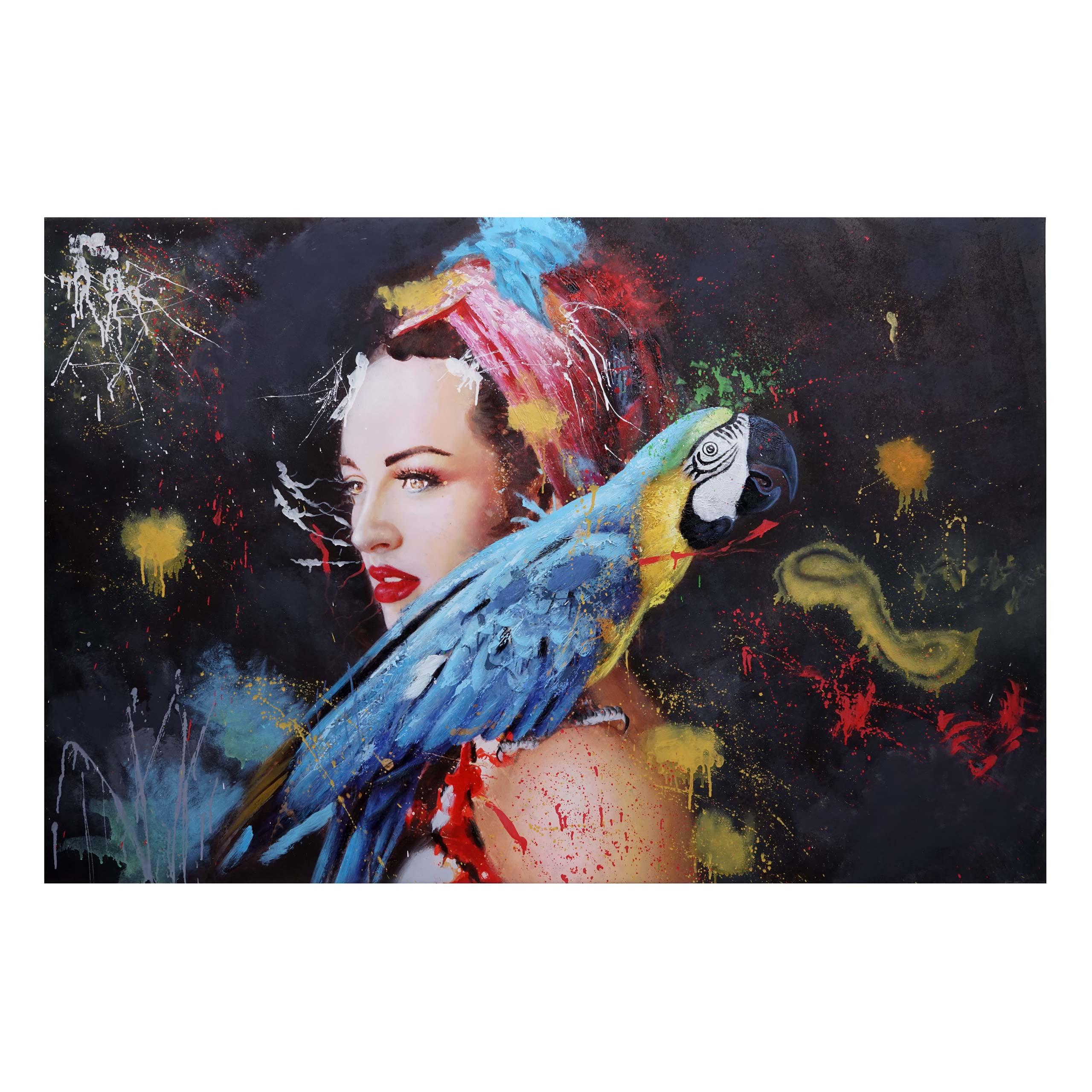 ÖLGEMÄLDE FRAU HANDGEMALT Mehrfarbig - Multicolor, Textil (150/100cm) - MCW