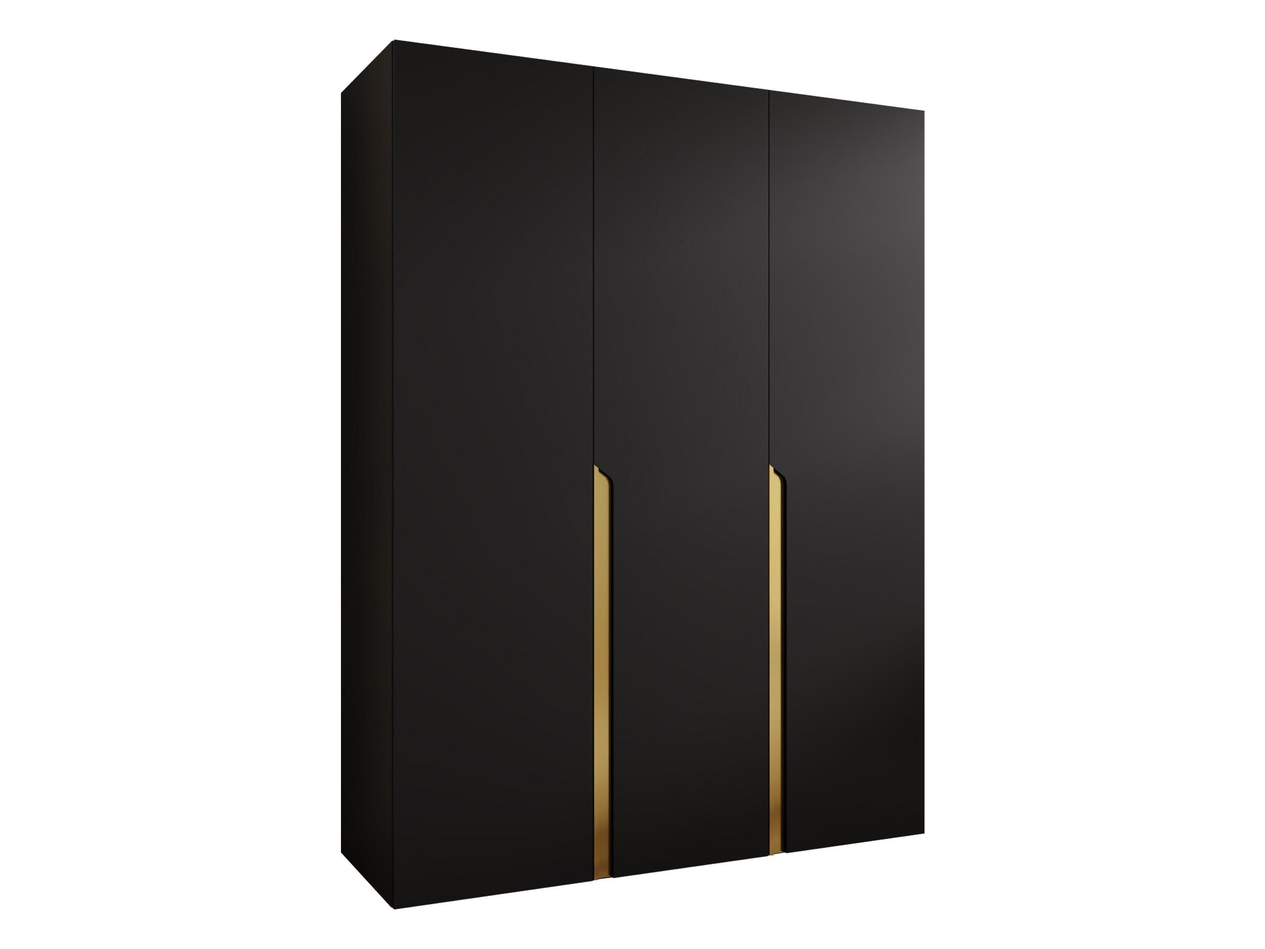 DREHTÜRENSCHRANK Mila I 150 - Goldfarben/Schwarz, Holzwerkstoff/Kunststoff (150/202/52cm) - MIRJAN24