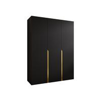 DREHTÜRENSCHRANK Mila I 150 - Goldfarben/Schwarz, Holzwerkstoff/Kunststoff (150/202/52cm) - MIRJAN24