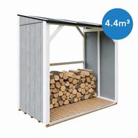 BRENNHOLZLAGER 2,54 m², Kaminholzunterstand mit ~4,4 m³ Lagerkapazität - Grau, Holz (118/220/215cm) - Timbela