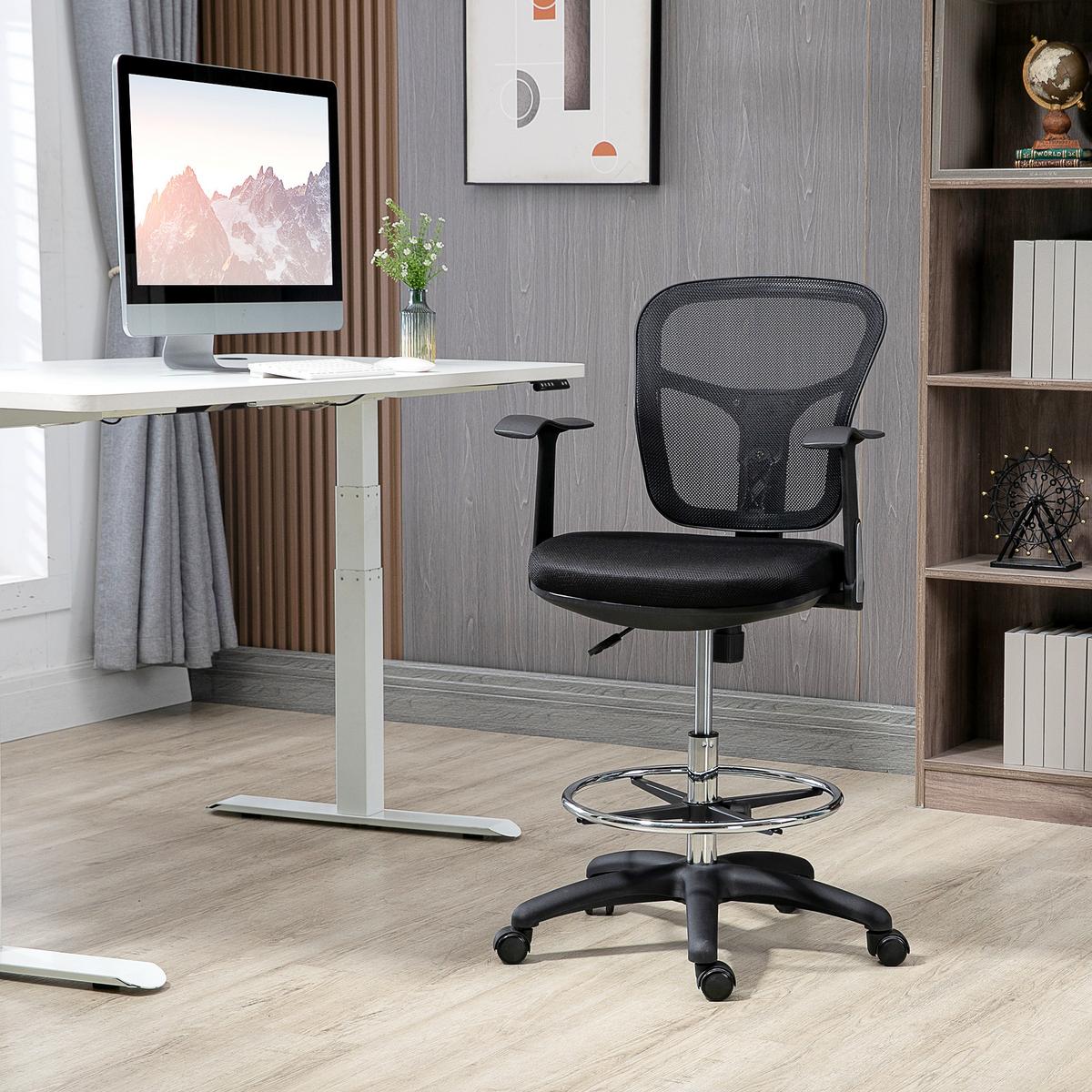 BÜROSTUHL, Drehstuhl, Mesh, Schwarz - Schwarz, Kunststoff (59/115/59cm) - Vinsetto