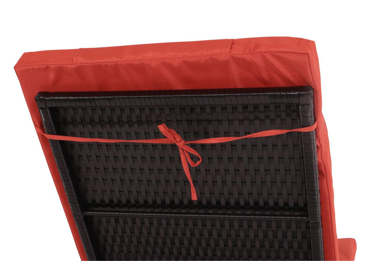 POLY-RATTAN SONNENLIEGE Anthrazit, Orange - Anthrazit/Orange, Kunststoff (71/108/197cm) - MCW