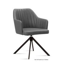 ARMLEHNSTUHL drehbar (6er-Set) Dennie 58x81x60 Schwarz/Grau - Schwarz/Grau, Kunststoff (60/81/58cm) - 58aufmkessel