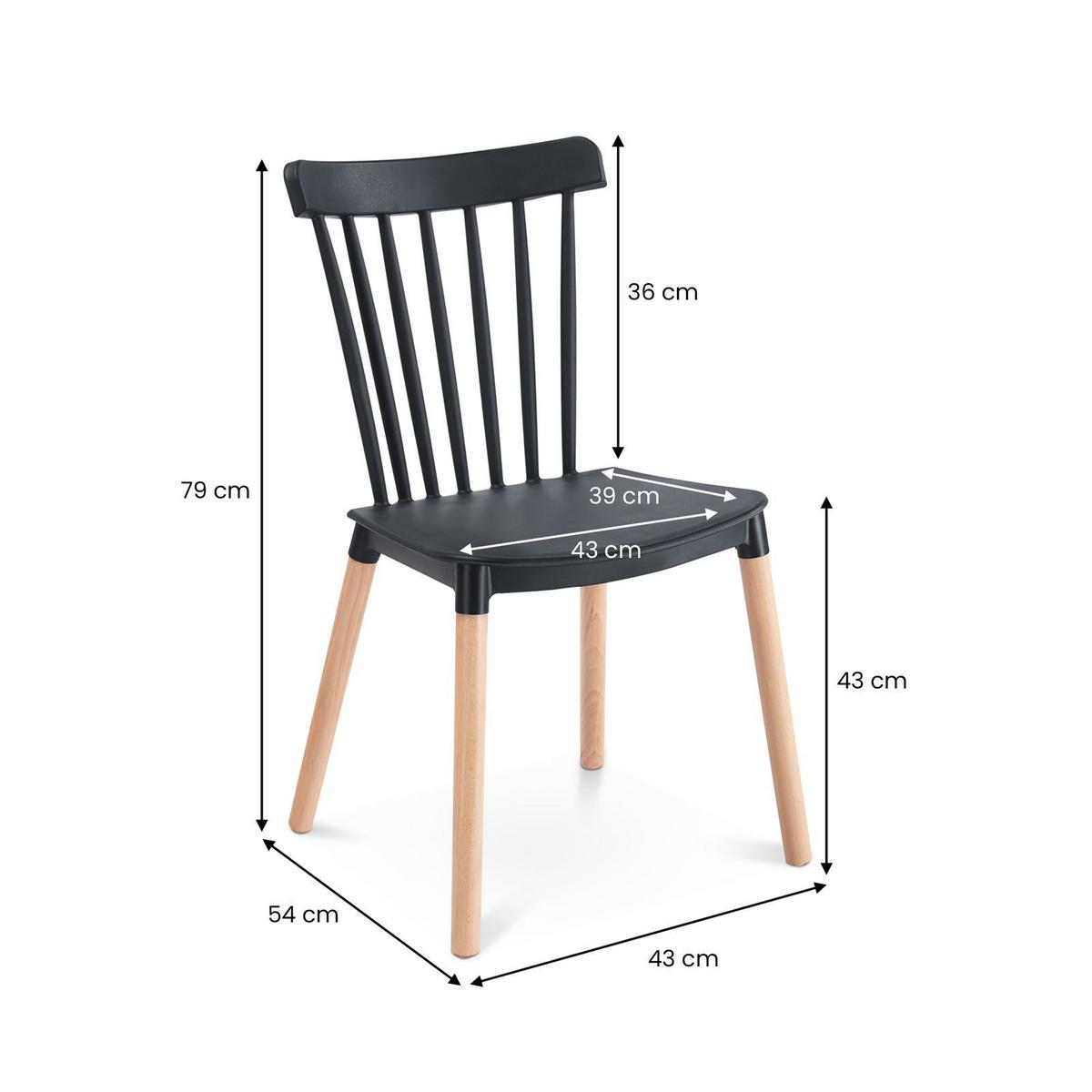 ESSZIMMERSTUHL RAVI 4er-Set schwarz - Schwarz, Kunststoff (43/81/40cm) - IDIMEX