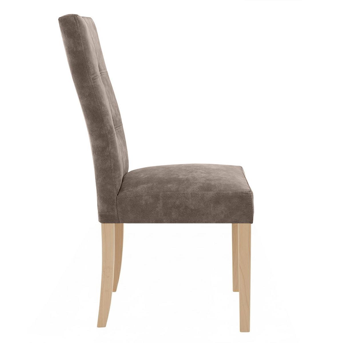 STUHL Solis mit Buchenholzbeinen, Polsterstuhl, Braun - Buchefarben/Braun, Holz (45/100/42cm) - Beautysofa