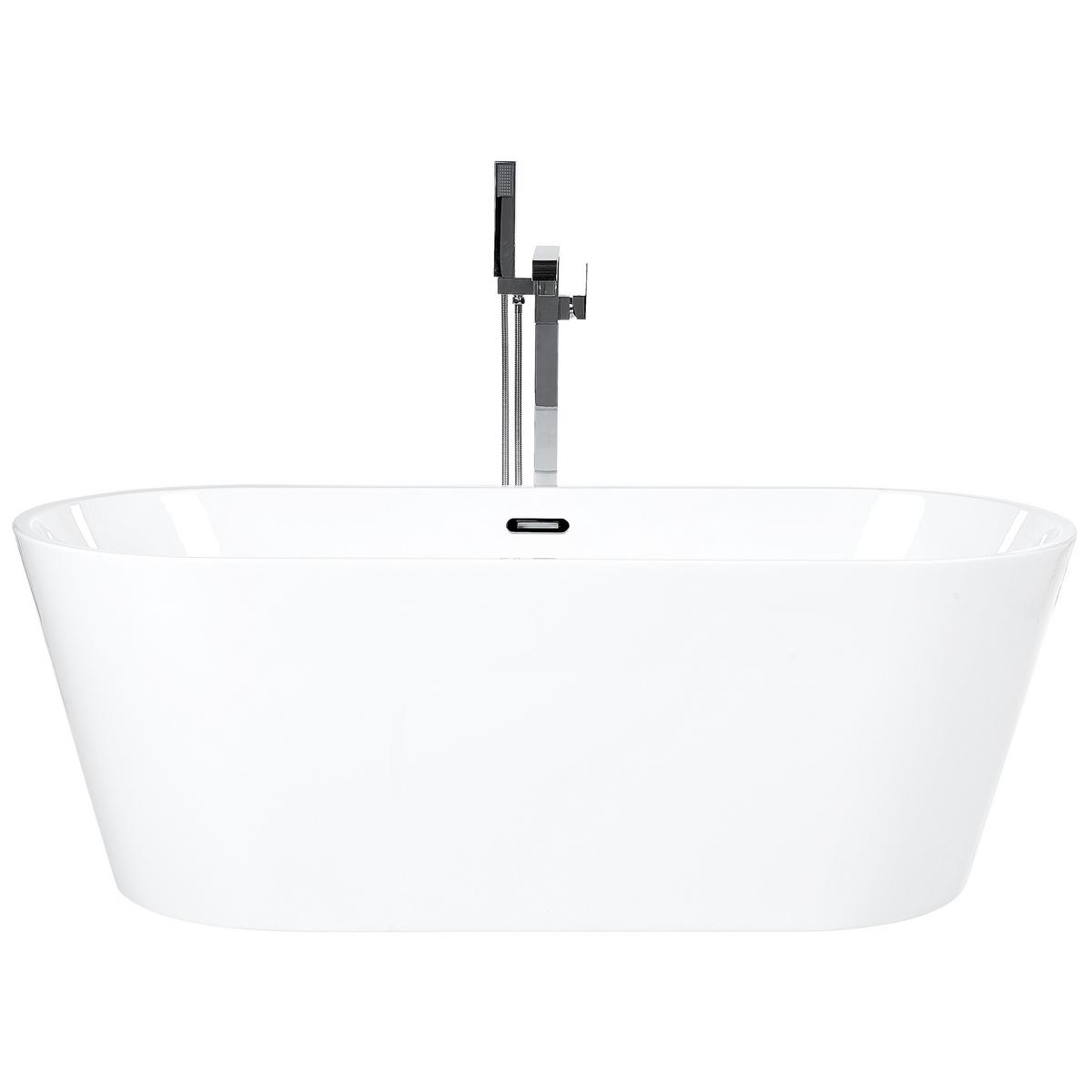 BADEWANNE FREISTEHEND 72/170/59 cm Weiß Havana - Weiß, Kunststoff (73/59/170cm) - Beliani