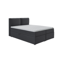 BOXBETT Eclipse 160/200 cm Graphit Luxusmicrofaser - Graphitfarben/Schwarz, Holz/Kunststoff (160/200cm) - S-Style Möbel
