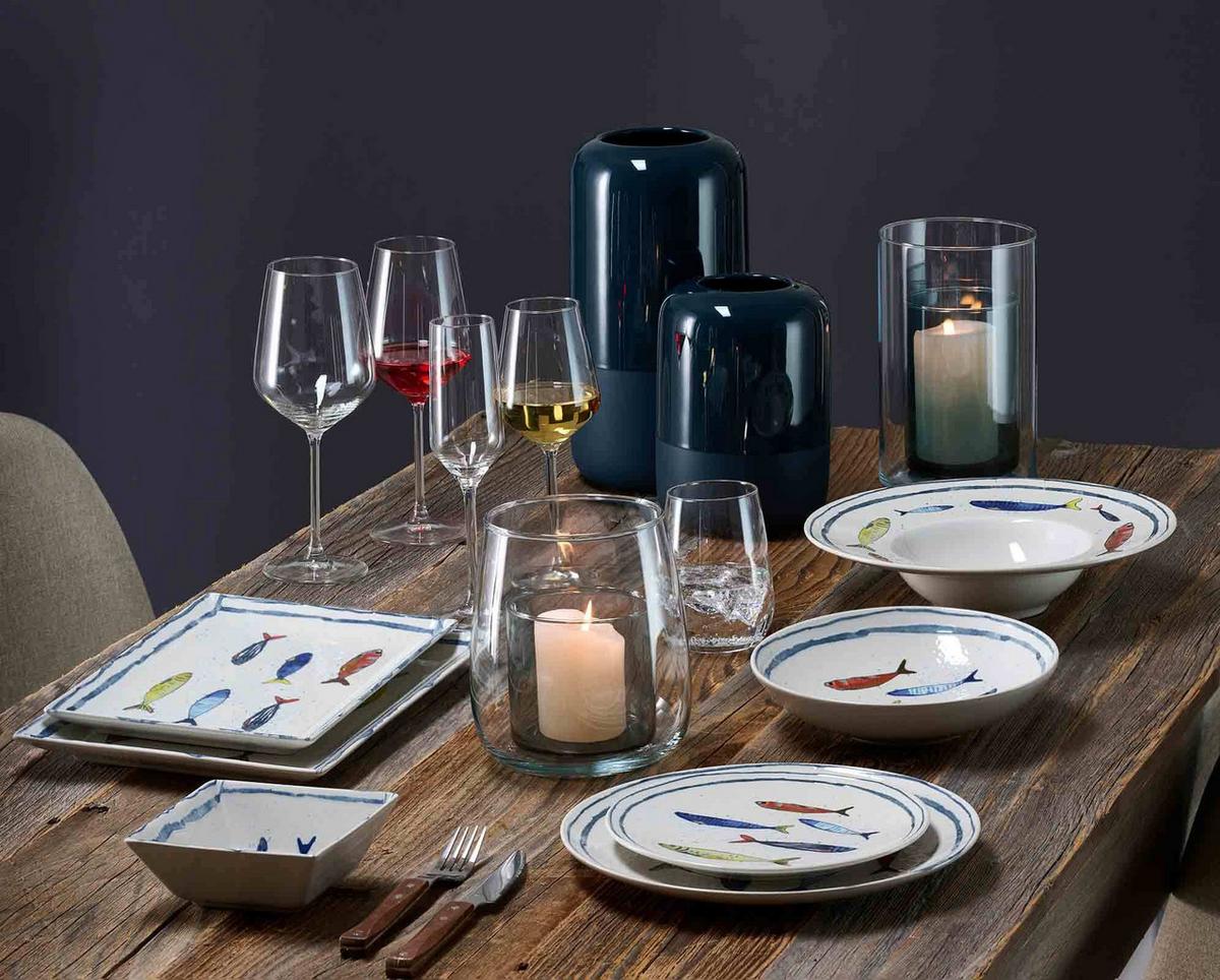 WINDLICHT Duo 18 cm - Grau, Glas (14/18/14cm) - Ritzenhoff Breker