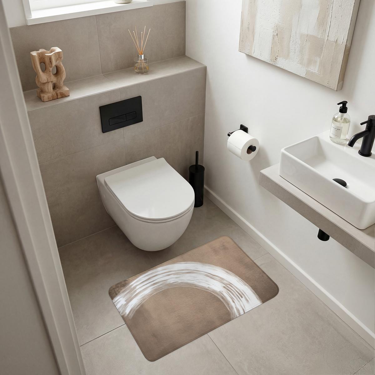 BADEMATTE Farbe - Braun - Japandi 80x50 cm - Mokka, Textil (80/50cm) - OnlyWow