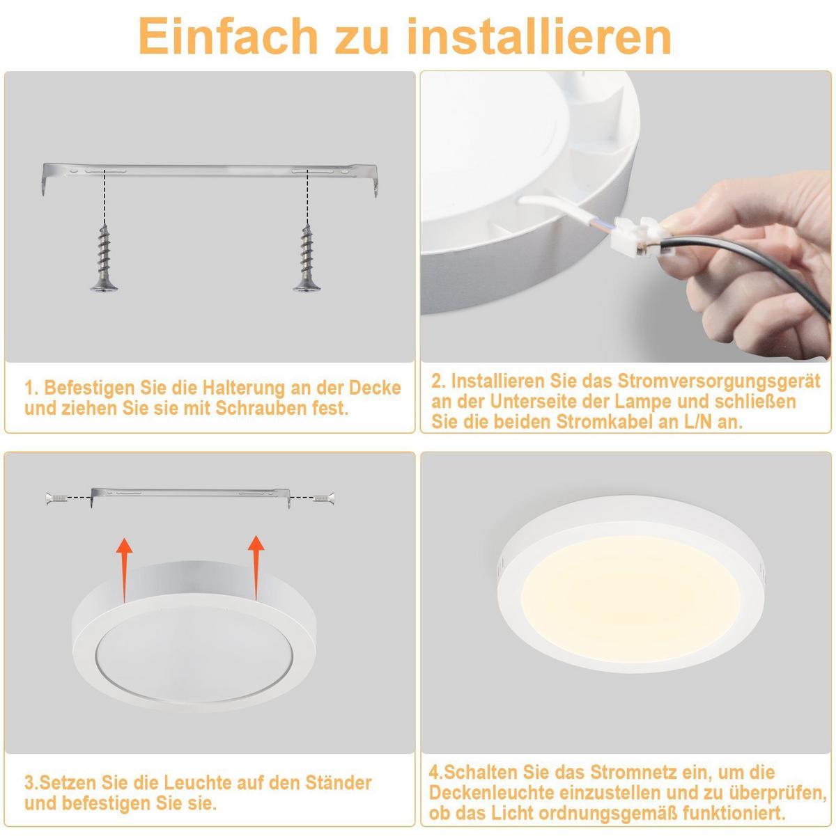LED-DECKENLEUCHTE Regenkreis 23/23/3.2 cm - Weiß, Kunststoff (23/23/3.2cm) - Nettlife