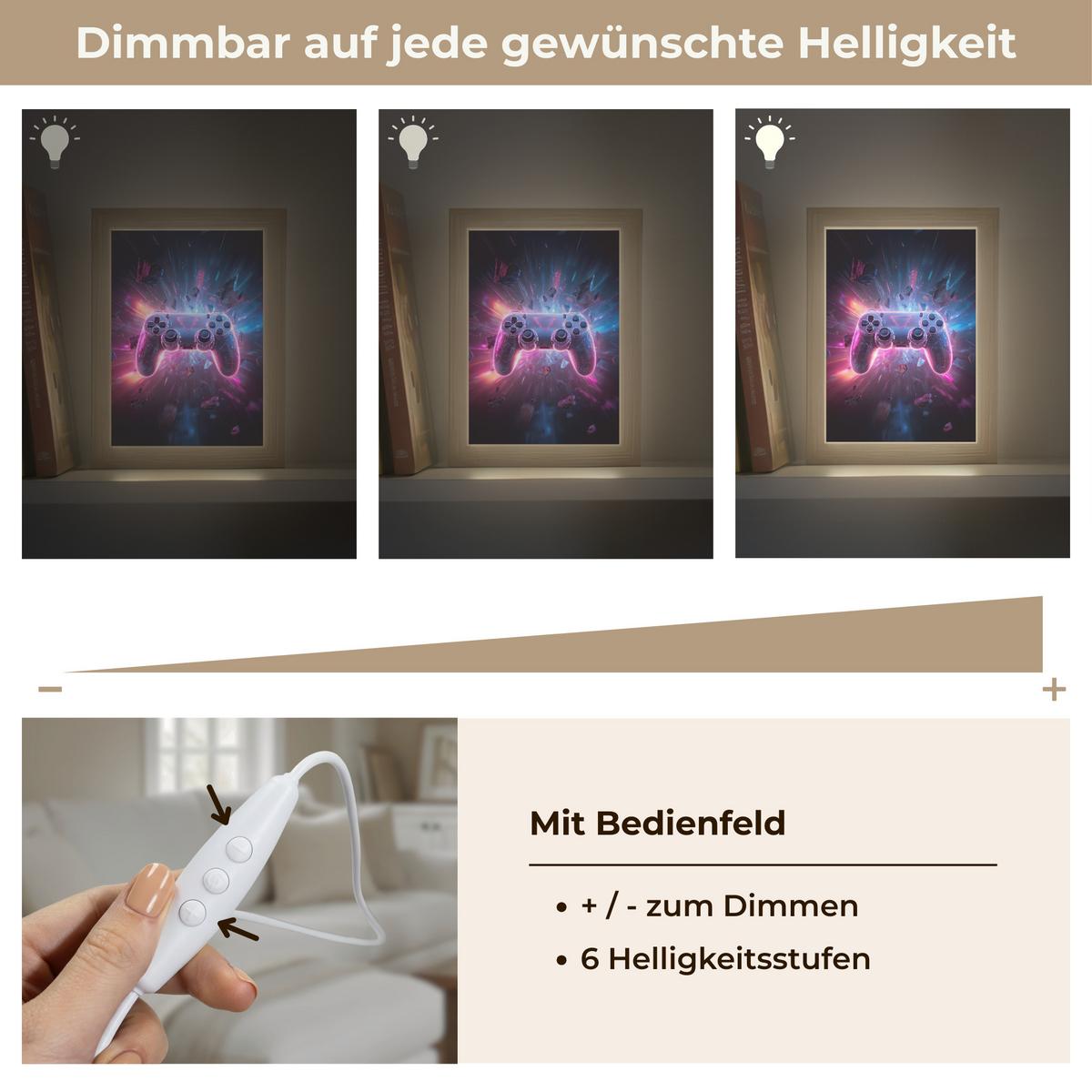 WANDLEUCHTE Controller - Neon - Explosion - Abstrakt 15x20 cm - Violett, Holzwerkstoff (15/20/8cm) - OnlyWow