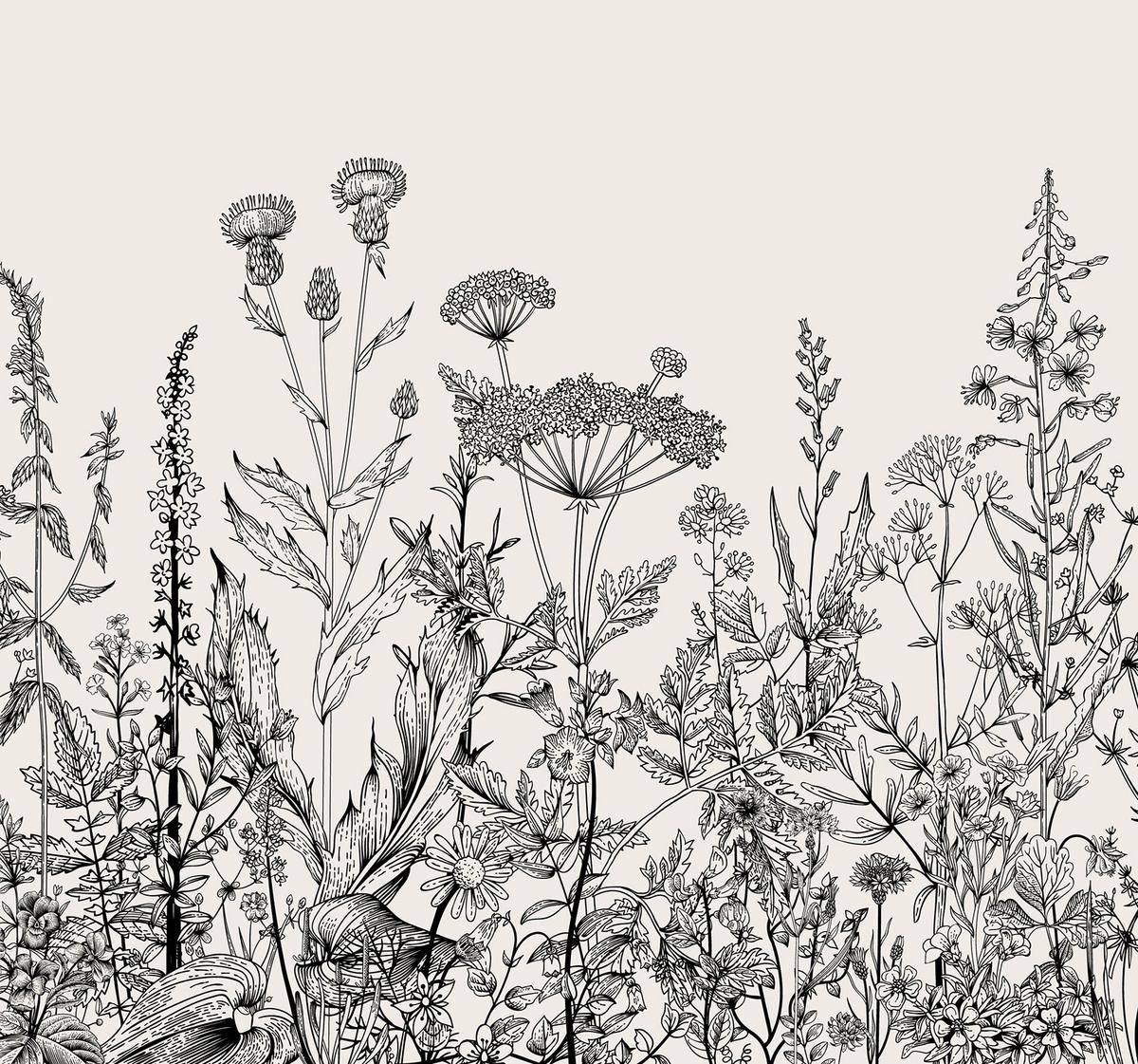 VERDUNKELUNGSROLLO 150x140 cm Graue Blumen - Grau, Textil (150/140cm) - TULUP