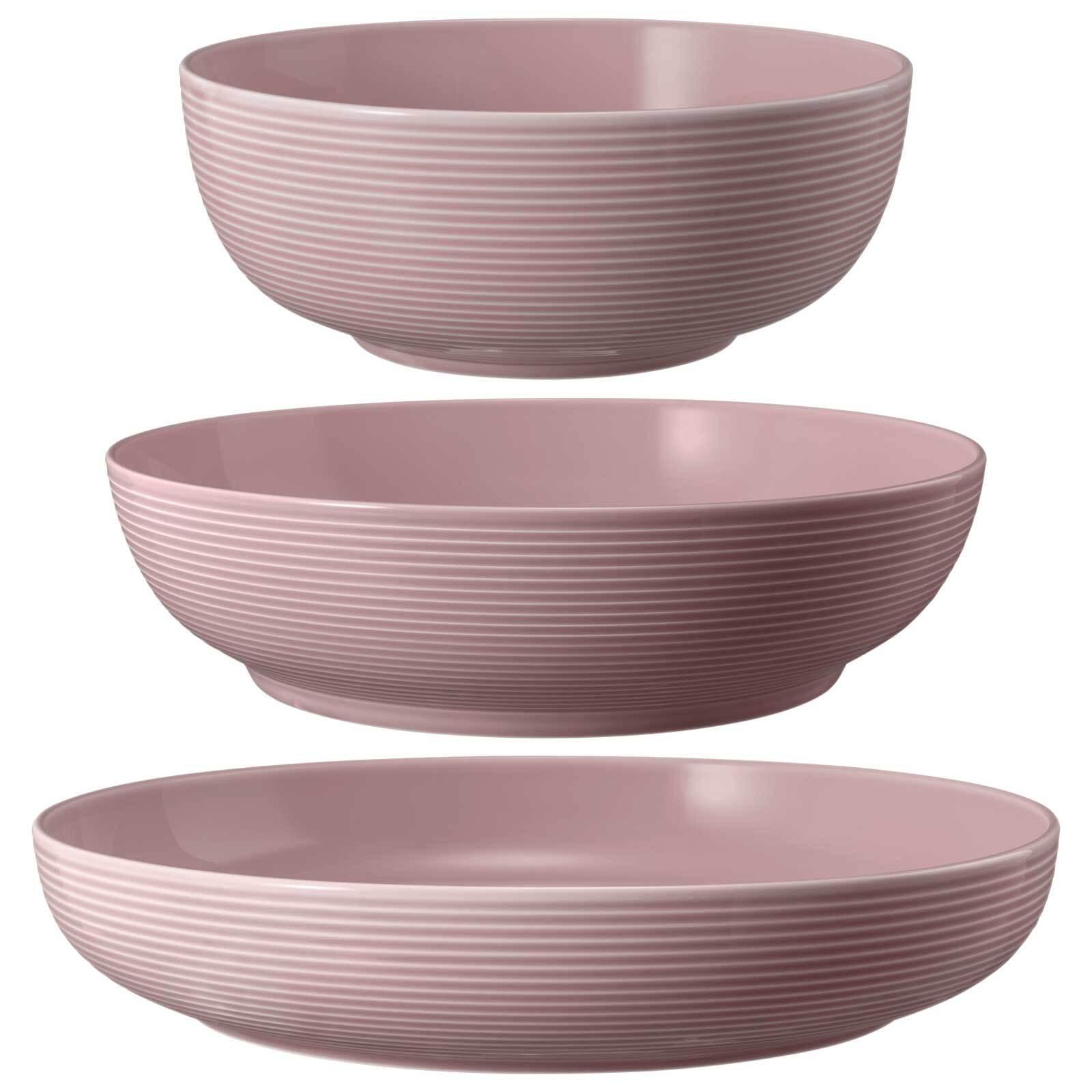 FOODBOWL Beat Color Glaze Altrosa 20/25/28 cm 3-tlg. - Dunkelrosa, Keramik (1cm) - Seltmann Weiden