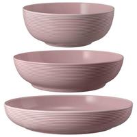FOODBOWL Beat Color Glaze Altrosa 20/25/28 cm 3-tlg. - Dunkelrosa, Keramik (1cm) - Seltmann Weiden