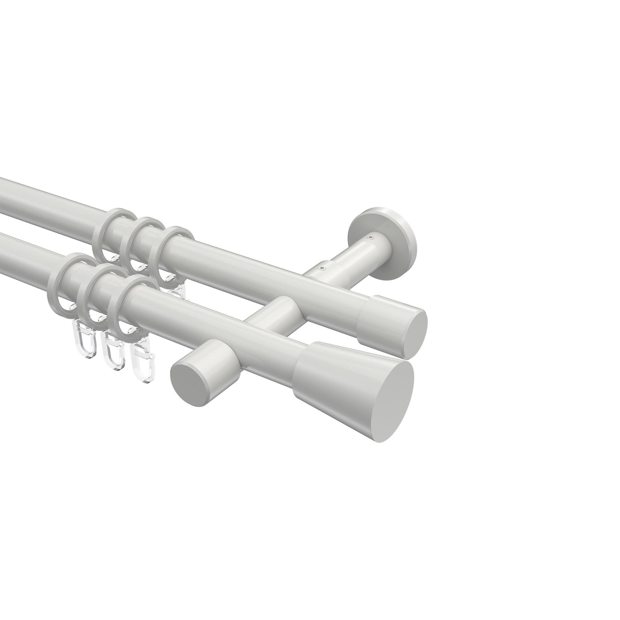 GARDINENSTANGE Prestige Sitra 320 cm (geteilt in 2 x 160 cm), 2-läufig, 20 mm Ø Weiß - Weiß, Metall (320cm) - INTERDECO