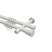 GARDINENSTANGE Prestige Sitra 320 cm (geteilt in 2 x 160 cm), 2-läufig, 20 mm Ø Weiß - Weiß, Metall (320cm) - INTERDECO