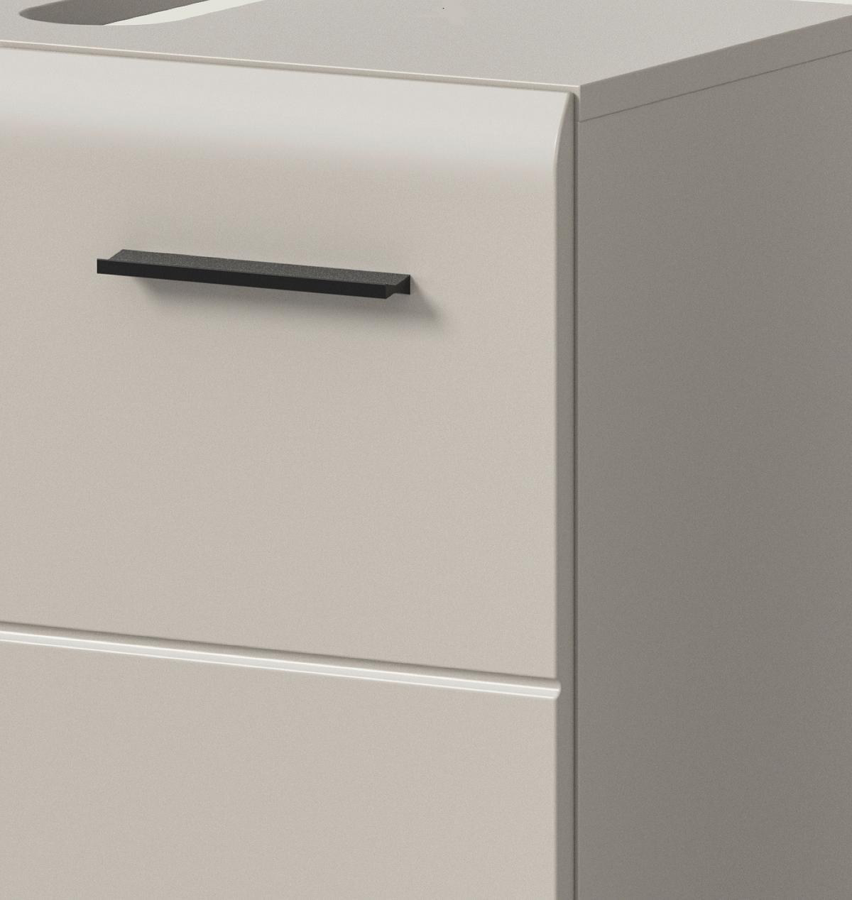 WASCHBECKENUNTERSCHRANK Kaschmir 60 cm, Badezimmer Unterschrank 2-türig - Kaschmir/Schwarz, Holzwerkstoff/Kunststoff (60/54/30cm) - Inn.Furn