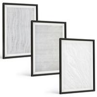 BILDER SET 3er Set - 40x60 cm Schwarzer Rahmen - Helle Sandmusterstrukturen - Schwarz, Kunststoff (40/60cm) - TULUP