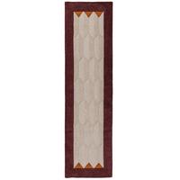 TEPPICHLÄUFER handgetuftet DARENT, Wabenmuster, Bordeauxrot, 60 x 230 cm - Rot, Textil (60/230cm) - KADIMA DESIGN